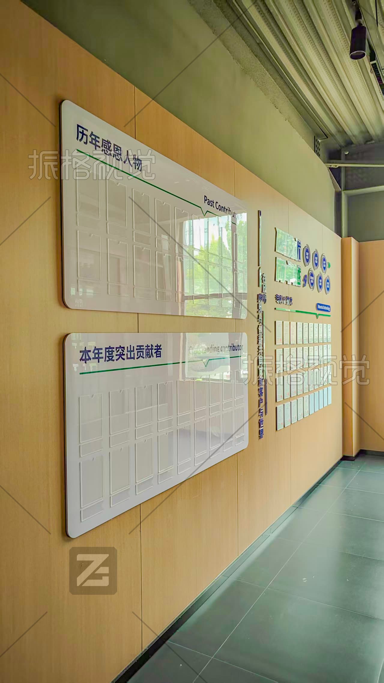 欣鸣包装科技生产与品质管理制度展示栏走廊施工实景
